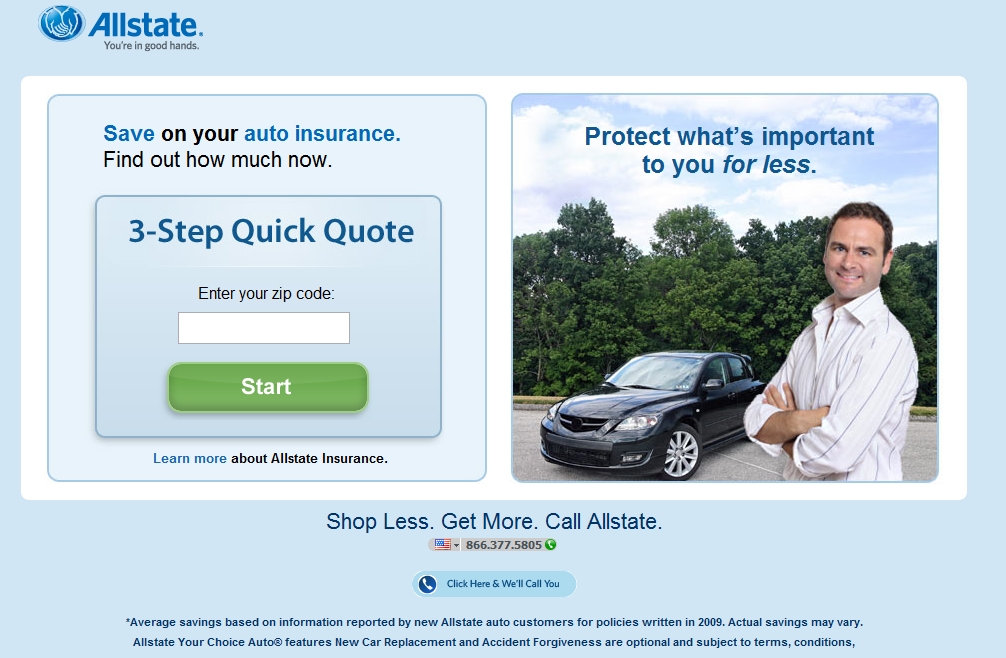 Анализ сайта Allstate auto insurance